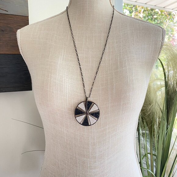 Butler FAC 29" Crystal Black & Clear Wheel Necklace - Picture 3 of 10